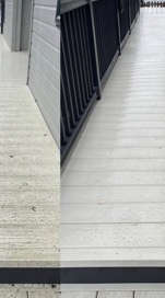 The same composite decking after cleaning