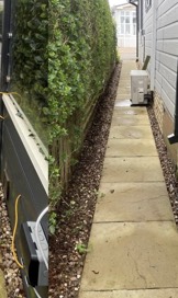 The same side path after cleaning, clean buff slab